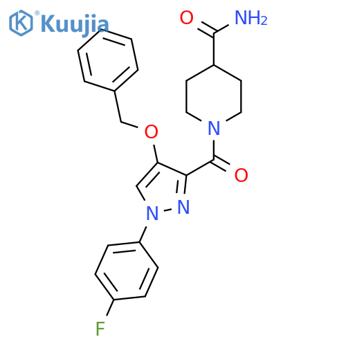 1-4-(benzyloxy)-1-(4-fluorophenyl)-1H-pyrazole-3-carbonylpiperidine-4-carboxamide structure