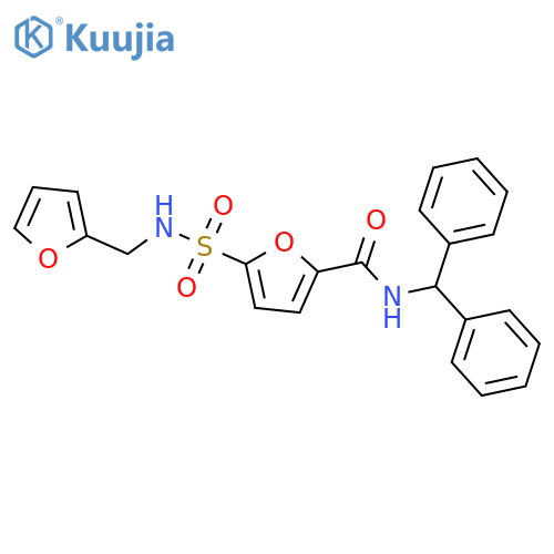 N-(diphenylmethyl)-5-{(furan-2-yl)methylsulfamoyl}furan-2-carboxamide structure