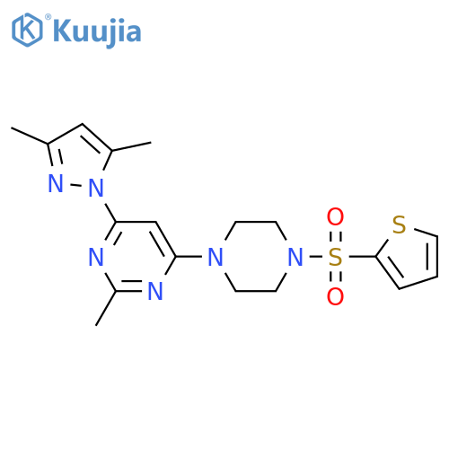 4-(3,5-dimethyl-1H-pyrazol-1-yl)-2-methyl-6-[4-(thiophene-2-sulfonyl)piperazin-1-yl]pyrimidine structure