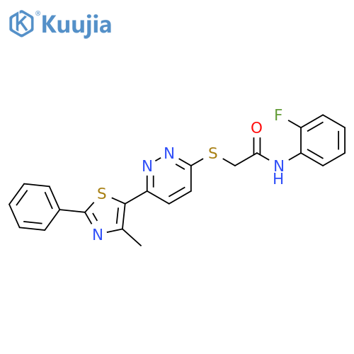 N-(2-fluorophenyl)-2-{[6-(4-methyl-2-phenyl-1,3-thiazol-5-yl)pyridazin-3-yl]sulfanyl}acetamide structure