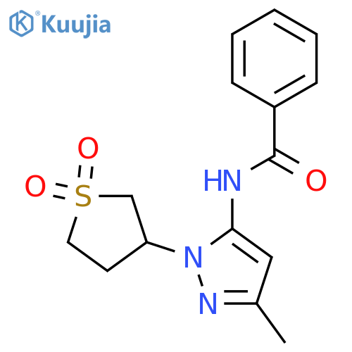 N-1-(1,1-dioxo-1lambda6-thiolan-3-yl)-3-methyl-1H-pyrazol-5-ylbenzamide structure