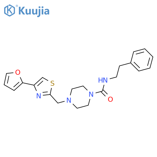 4-{4-(furan-2-yl)-1,3-thiazol-2-ylmethyl}-N-(2-phenylethyl)piperazine-1-carboxamide structure