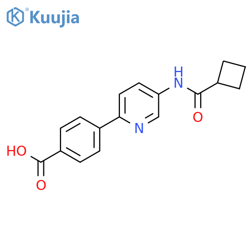 4-(5-[(Cyclobutylcarbonyl)amino]pyridin-2-yl)benzoic acid structure