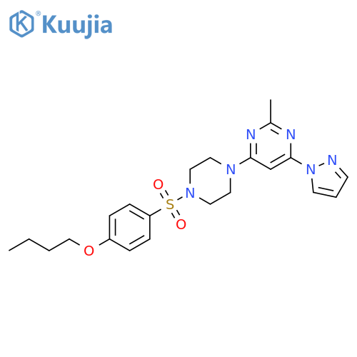 4-4-(4-butoxybenzenesulfonyl)piperazin-1-yl-2-methyl-6-(1H-pyrazol-1-yl)pyrimidine structure