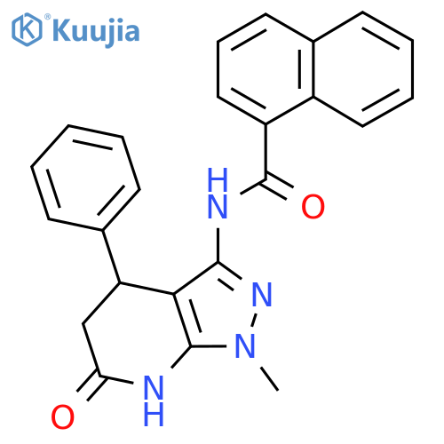 N-{1-methyl-6-oxo-4-phenyl-1H,4H,5H,6H,7H-pyrazolo3,4-bpyridin-3-yl}naphthalene-1-carboxamide structure