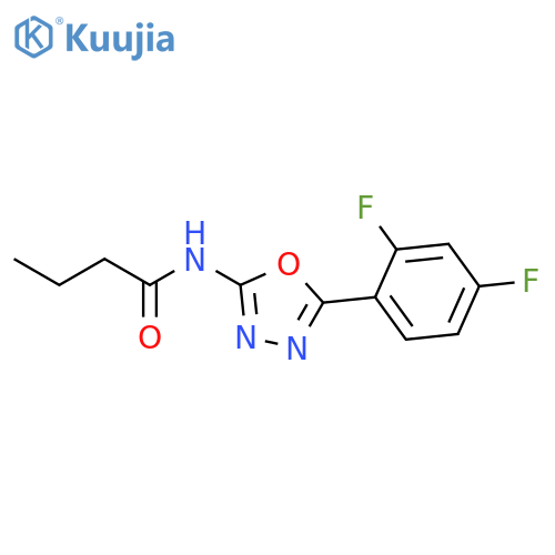 N-5-(2,4-difluorophenyl)-1,3,4-oxadiazol-2-ylbutanamide structure