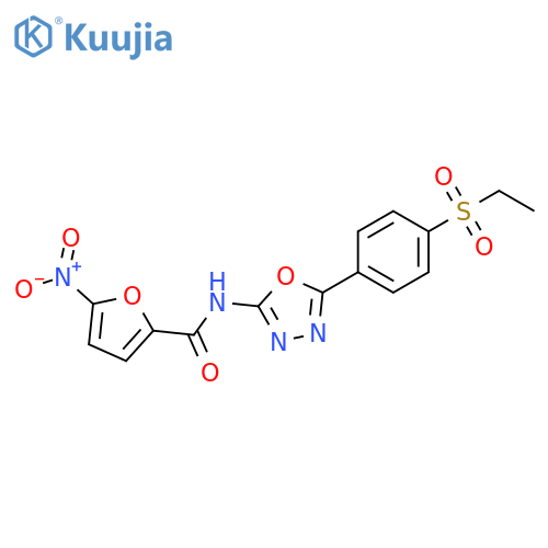 N-{5-[4-(ethanesulfonyl)phenyl]-1,3,4-oxadiazol-2-yl}-5-nitrofuran-2-carboxamide structure