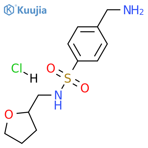 4-(aminomethyl)-N-[(oxolan-2-yl)methyl]benzene-1-sulfonamide hydrochloride structure