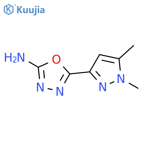 5-(1,5-DIMETHYLPYRAZOL-3-YL)-1,3,4-OXADIAZOL-2-AMINE structure