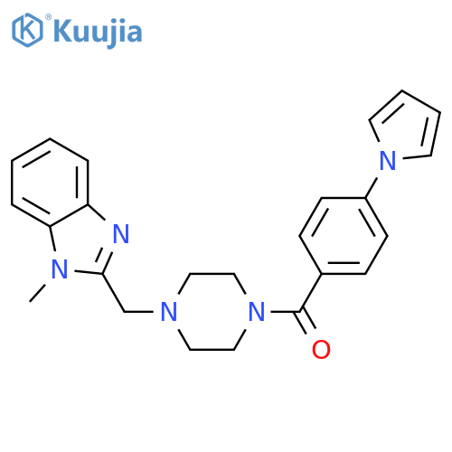 1-methyl-2-({4-4-(1H-pyrrol-1-yl)benzoylpiperazin-1-yl}methyl)-1H-1,3-benzodiazole structure