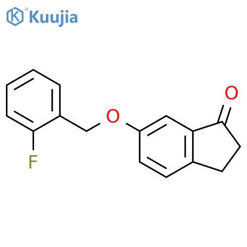6-(2-fluorophenyl)methoxy-2,3-dihydro-1H-inden-1-one structure