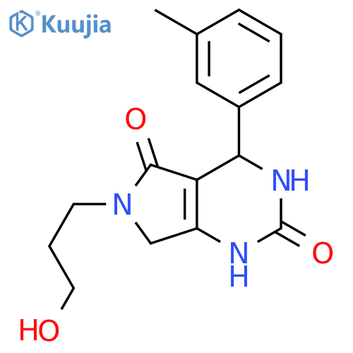 6-(3-hydroxypropyl)-4-(3-methylphenyl)-1H,2H,3H,4H,5H,6H,7H-pyrrolo[3,4-d]pyrimidine-2,5-dione structure