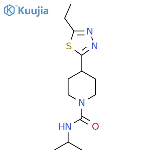 4-(5-ethyl-1,3,4-thiadiazol-2-yl)-N-(propan-2-yl)piperidine-1-carboxamide structure