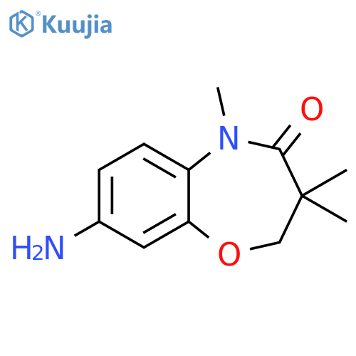 8-amino-3,3,5-trimethyl-2,3,4,5-tetrahydro-1,5-benzoxazepin-4-one structure