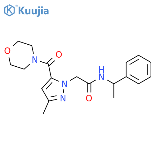2-3-methyl-5-(morpholine-4-carbonyl)-1H-pyrazol-1-yl-N-(1-phenylethyl)acetamide structure