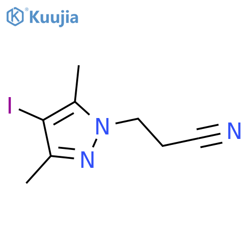 3-(4-Iodo-3,5-dimethyl-1H-pyrazol-1-yl)-propanenitrile structure