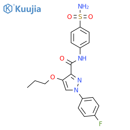 1-(4-fluorophenyl)-4-propoxy-N-(4-sulfamoylphenyl)-1H-pyrazole-3-carboxamide structure