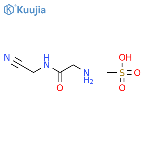 2-amino-N-(cyanomethyl)acetamide, methanesulfonic acid structure