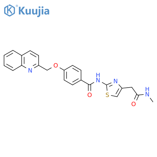 N-(4-(2-(methylamino)-2-oxoethyl)thiazol-2-yl)-4-(quinolin-2-ylmethoxy)benzamide structure