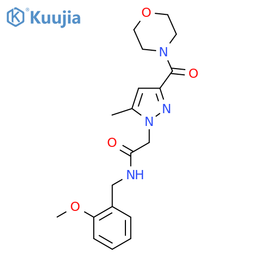 N-(2-methoxyphenyl)methyl-2-5-methyl-3-(morpholine-4-carbonyl)-1H-pyrazol-1-ylacetamide structure