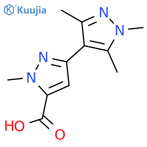 1,1',3',5'-Tetramethyl-1H,1'H-3,4'-bipyrazole-5-carboxylic Acid structure