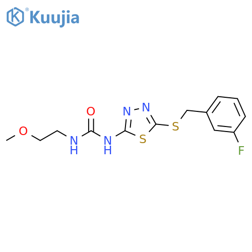 1-(5-{[(3-fluorophenyl)methyl]sulfanyl}-1,3,4-thiadiazol-2-yl)-3-(2-methoxyethyl)urea structure