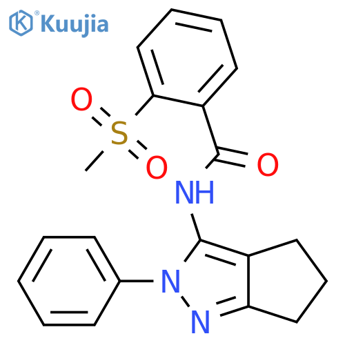 2-methanesulfonyl-N-{2-phenyl-2H,4H,5H,6H-cyclopenta[c]pyrazol-3-yl}benzamide structure