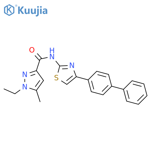 N-(4-{1,1'-biphenyl-4-yl}-1,3-thiazol-2-yl)-1-ethyl-5-methyl-1H-pyrazole-3-carboxamide structure
