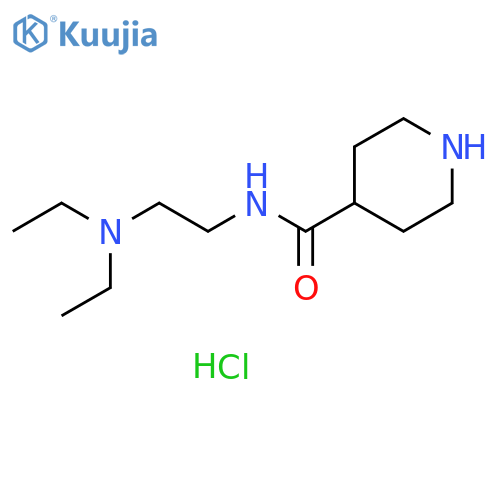 N-[2-(diethylamino)ethyl]piperidine-4-carboxamide hydrochloride structure