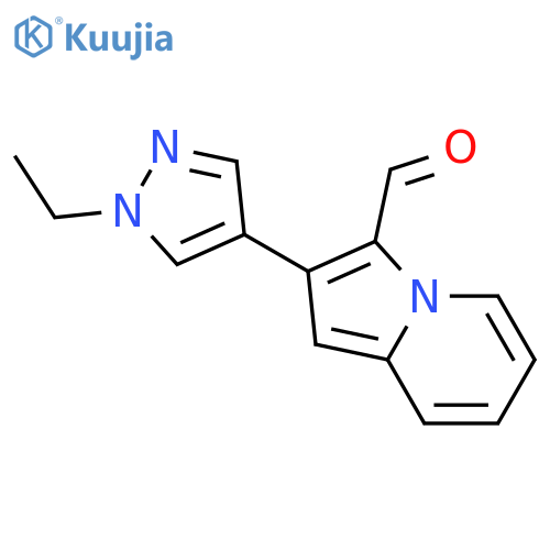 2-(1-ethyl-1H-pyrazol-4-yl)indolizine-3-carbaldehyde structure