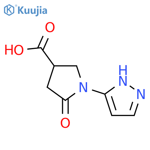 5-oxo-1-(1H-pyrazol-3-yl)pyrrolidine-3-carboxylic acid structure