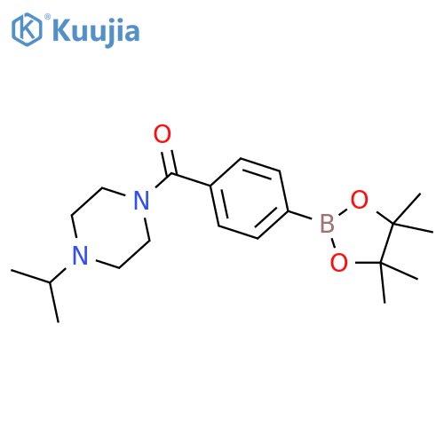 (4-isopropyl-piperazin-1-yl)-[4-(4,4,5,5-tetramethyl-[1,3,2]dioxaborolan-2-yl)-phenyl]-methanone structure