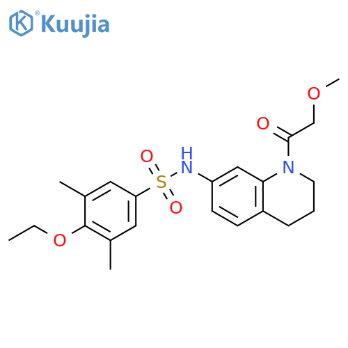 4-ethoxy-N-[1-(2-methoxyacetyl)-1,2,3,4-tetrahydroquinolin-7-yl]-3,5-dimethylbenzene-1-sulfonamide structure