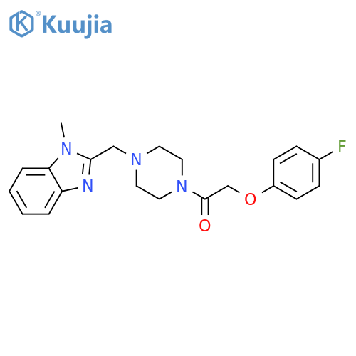 2-(4-fluorophenoxy)-1-{4-(1-methyl-1H-1,3-benzodiazol-2-yl)methylpiperazin-1-yl}ethan-1-one structure