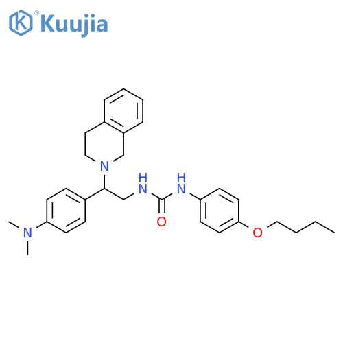 1-(4-butoxyphenyl)-3-{2-[4-(dimethylamino)phenyl]-2-(1,2,3,4-tetrahydroisoquinolin-2-yl)ethyl}urea structure
