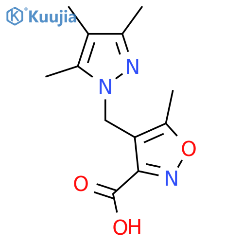 5-Methyl-4-[(3,4,5-trimethyl-1H-pyrazol-1-YL)-methyl]isoxazole-3-carboxylic acid structure