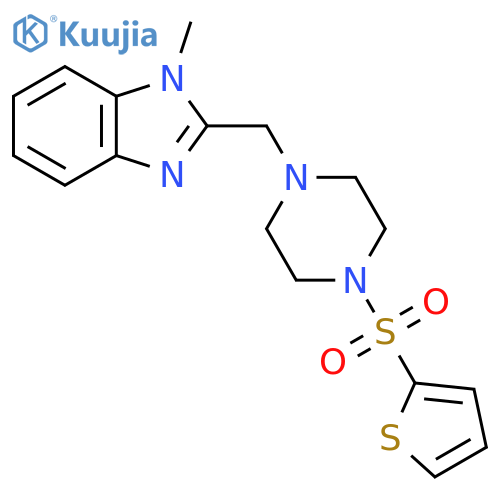 1-methyl-2-{4-(thiophene-2-sulfonyl)piperazin-1-ylmethyl}-1H-1,3-benzodiazole structure