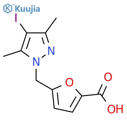 5-[(4-Iodo-3,5-dimethyl-1H-pyrazol-1-yl)methyl]-2-furoic acid structure