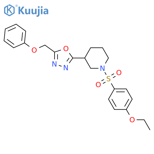 1-(4-ethoxybenzenesulfonyl)-3-5-(phenoxymethyl)-1,3,4-oxadiazol-2-ylpiperidine structure