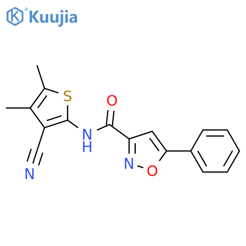 N-(3-cyano-4,5-dimethylthiophen-2-yl)-5-phenyl-1,2-oxazole-3-carboxamide structure