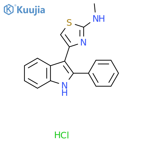 N-methyl-4-(2-phenyl-1H-indol-3-yl)-1,3-thiazol-2-amine hydrochloride structure