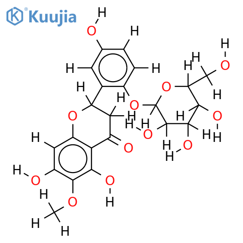 (2S)-5,7,2',5'-tetrahydroxy-6-methoxyflavanone 2'-O-beta-D-glucopyranoside structure