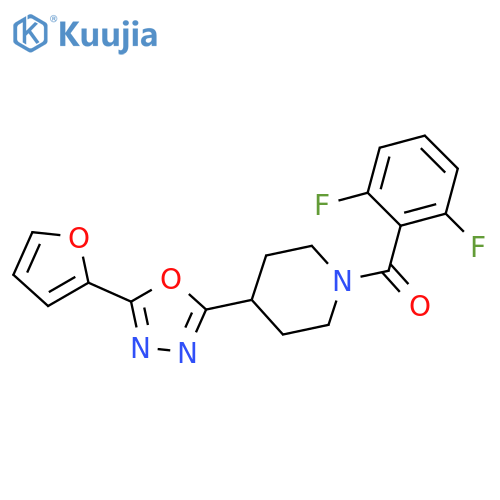 1-(2,6-difluorobenzoyl)-4-[5-(furan-2-yl)-1,3,4-oxadiazol-2-yl]piperidine structure