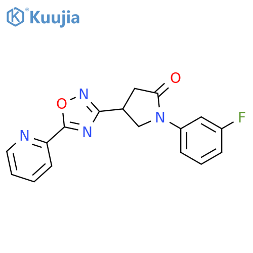 1-(3-fluorophenyl)-4-5-(pyridin-2-yl)-1,2,4-oxadiazol-3-ylpyrrolidin-2-one structure