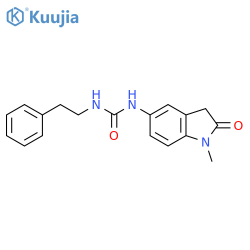 3-(1-methyl-2-oxo-2,3-dihydro-1H-indol-5-yl)-1-(2-phenylethyl)urea structure
