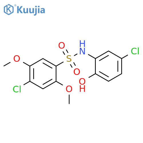 4-chloro-N-(5-chloro-2-hydroxyphenyl)-2,5-dimethoxybenzene-1-sulfonamide structure