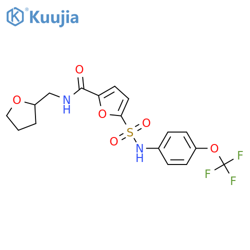 N-(oxolan-2-yl)methyl-5-{4-(trifluoromethoxy)phenylsulfamoyl}furan-2-carboxamide structure