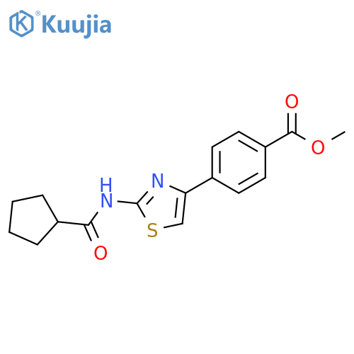 methyl 4-(2-cyclopentaneamido-1,3-thiazol-4-yl)benzoate structure