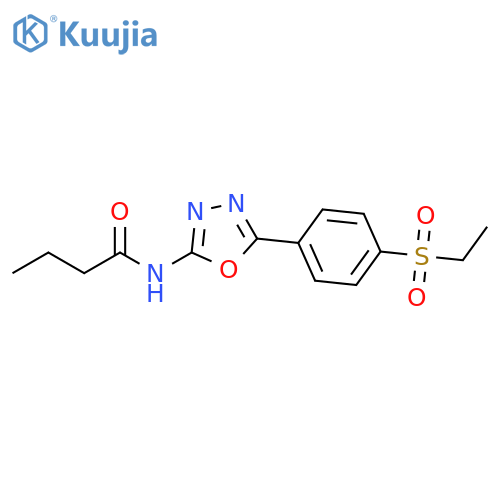N-{5-[4-(ethanesulfonyl)phenyl]-1,3,4-oxadiazol-2-yl}butanamide structure