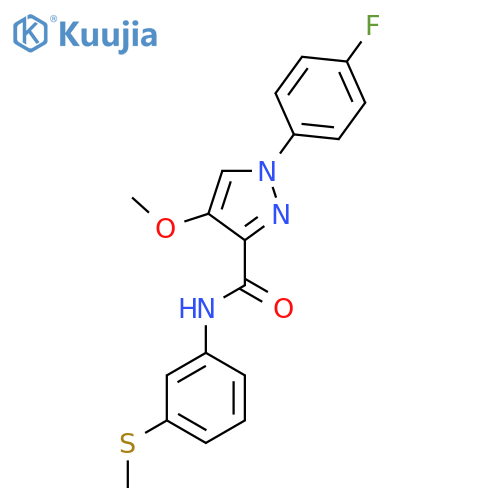 1-(4-fluorophenyl)-4-methoxy-N-3-(methylsulfanyl)phenyl-1H-pyrazole-3-carboxamide structure